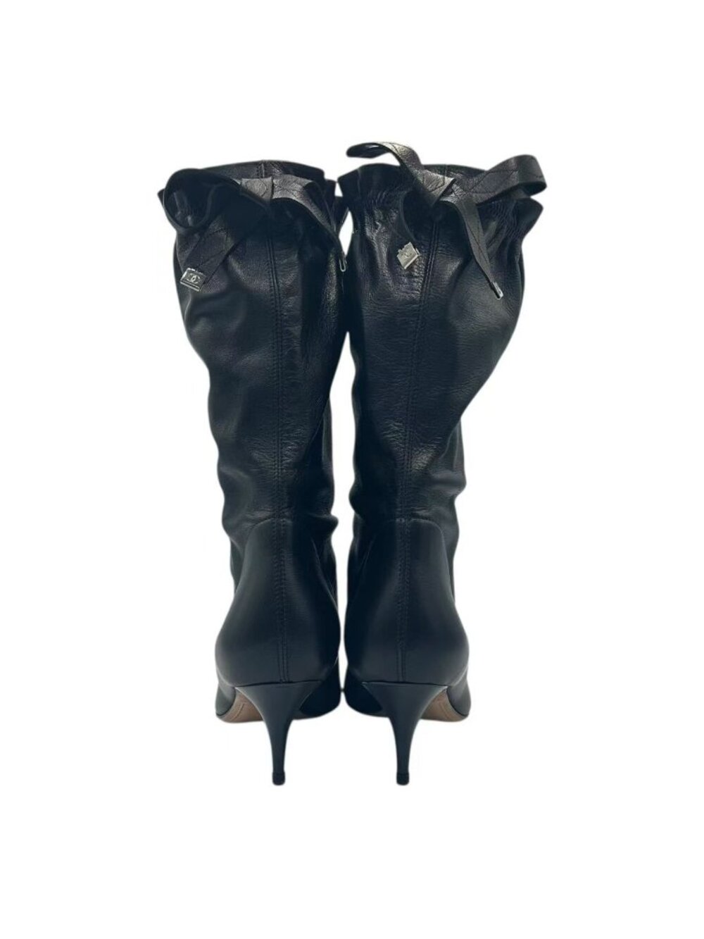 Chanel Short Boots CC Logo Leather Black - Picture 6 of 7